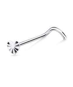 Hearts Twinkle Silver Curved Nose Stud NSKB-771